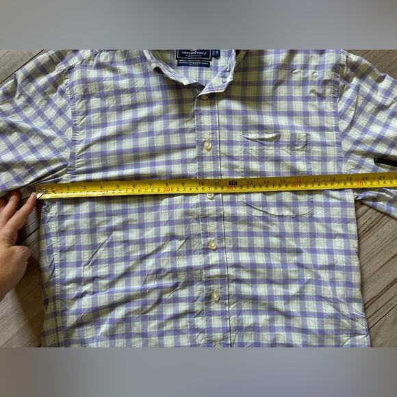 Vineyard vines Lavender purple Plaid Men’s long sleeve button up Shirt sz small - Picture 8 of 12